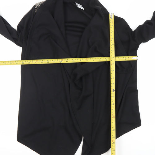 Vero Moda Womens Black Studded Shoulder Open Cardigan XS
