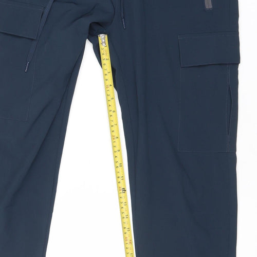 Libin Men's Blue Small Jogger Activewear Trousers Polyester Stretch