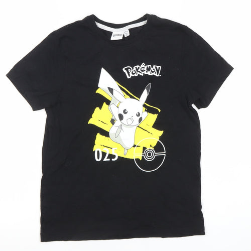 Pokémon Boys Black Pikachu Graphic T-Shirt 9-10 Years Cotton Tee