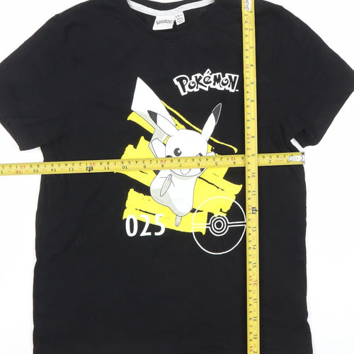 Pokémon Boys Black Pikachu Graphic T-Shirt 9-10 Years Cotton Tee