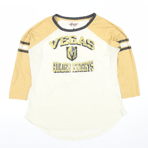 G-III 4HER by Carl Banks Women's Yellow Vegas Golden Knights Raglan T-Shirt M