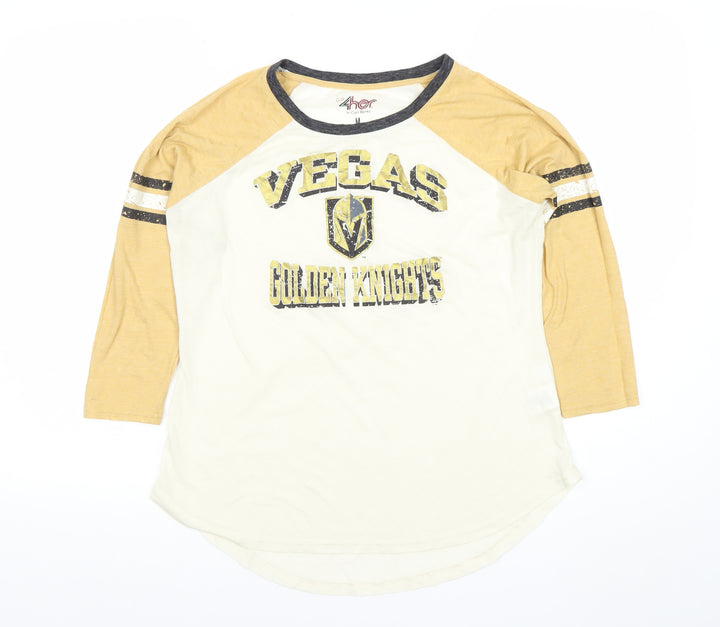 G-III 4HER by Carl Banks Women's Yellow Vegas Golden Knights Raglan T-Shirt M