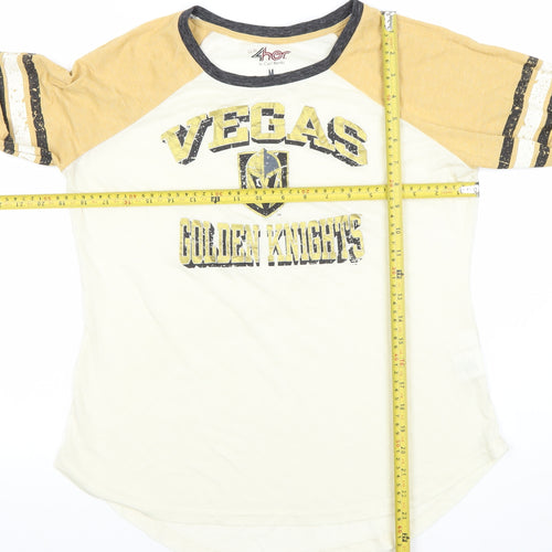 G-III 4HER by Carl Banks Women's Yellow Vegas Golden Knights Raglan T-Shirt M
