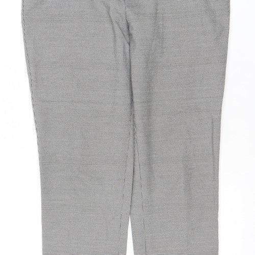 Splash Women’s Black Check Straight Leg Trousers Size 30 Comfortable Stretch Workwear