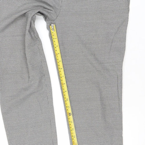 Splash Women’s Black Check Straight Leg Trousers Size 30 Comfortable Stretch Workwear