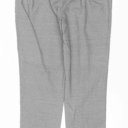 Splash Women’s Black Check Straight Leg Trousers Size 30 Comfortable Stretch Workwear