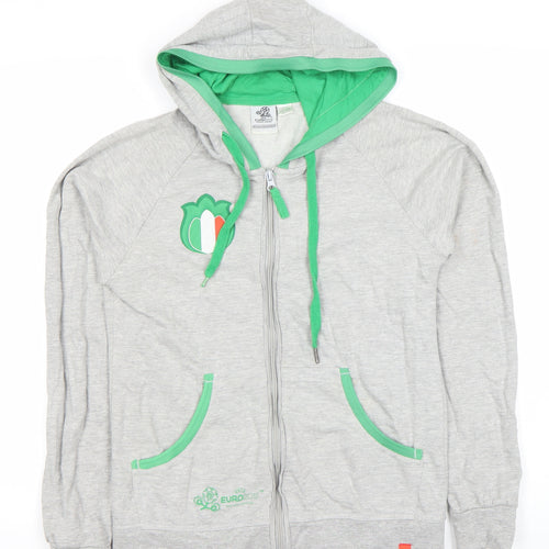 UEFA Euro 2012 Women's Grey Green Full Zip Hoodie Size S