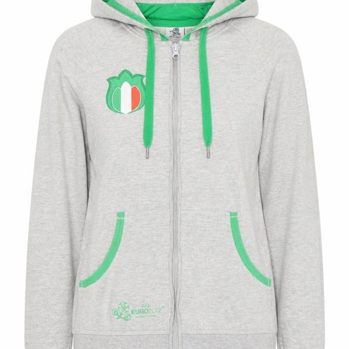 UEFA Euro 2012 Women's Grey Green Full Zip Hoodie Size S