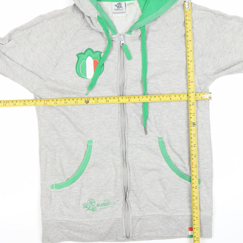 UEFA Euro 2012 Women's Grey Green Full Zip Hoodie Size S