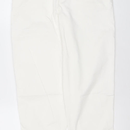 Zara Women's White Straight Leg Cotton Blend Jeans Size 8