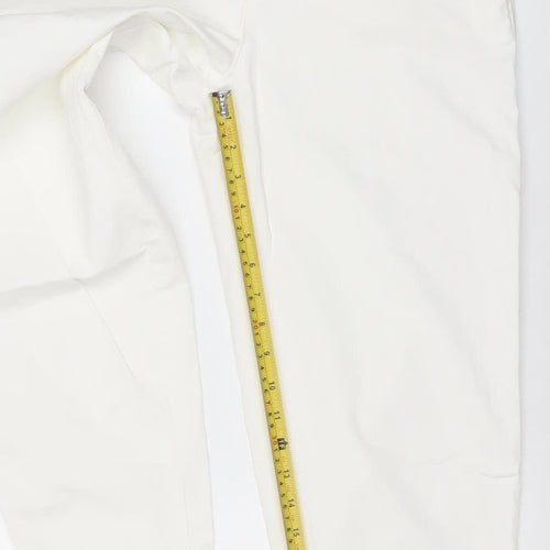 Zara Women's White Straight Leg Cotton Blend Jeans Size 8