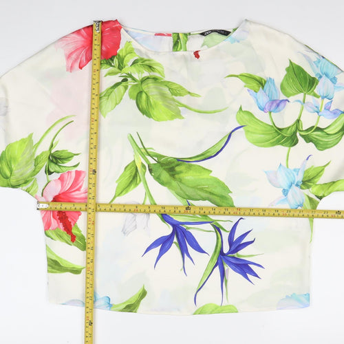 Zara Women’s Multicoloured Floral 3/4 Sleeve Tunic Blouse Size S
