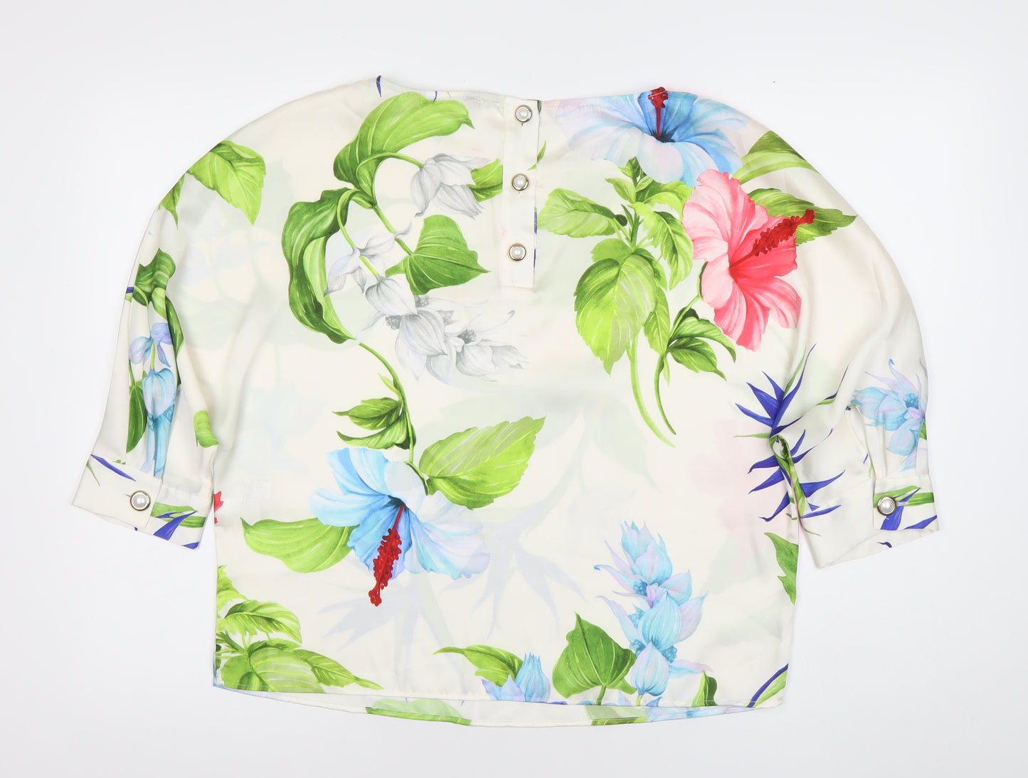 Zara Women’s Multicoloured Floral 3/4 Sleeve Tunic Blouse Size S