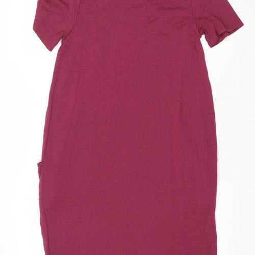 Roman Women’s Purple Studded Shift Dress Size 14 Short Sleeve Knee Length