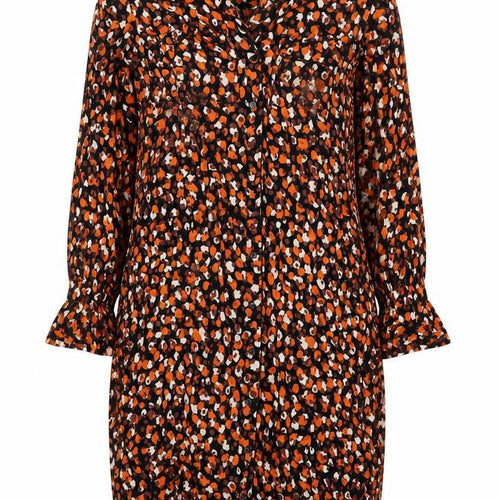Pieces Women’s Multicoloured Midi Wrap Dress V-Neck Long Sleeve Size Regular