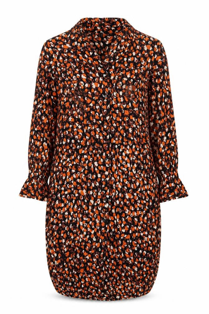 Pieces Women’s Multicoloured Midi Wrap Dress V-Neck Long Sleeve Size Regular