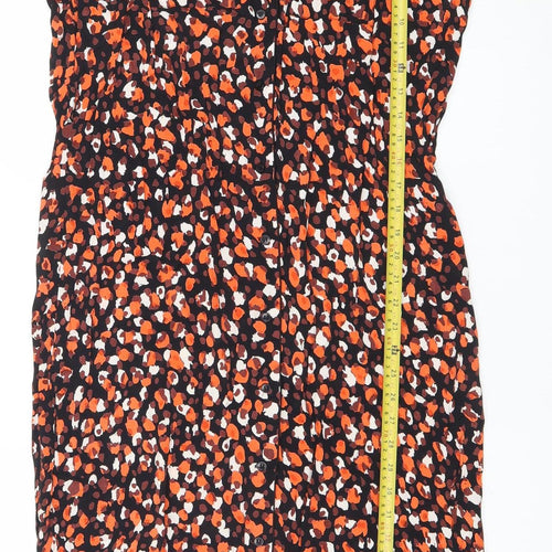 Pieces Women’s Multicoloured Midi Wrap Dress V-Neck Long Sleeve Size Regular
