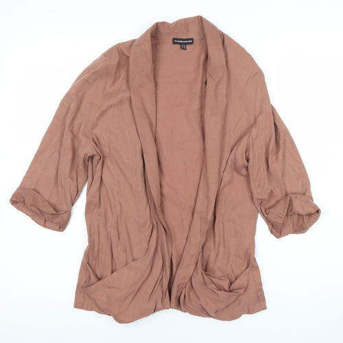 Warehouse Women's Brown Size 14 Lightweight Shawl Lapel Blazer