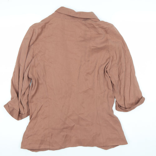 Warehouse Women's Brown Size 14 Lightweight Shawl Lapel Blazer
