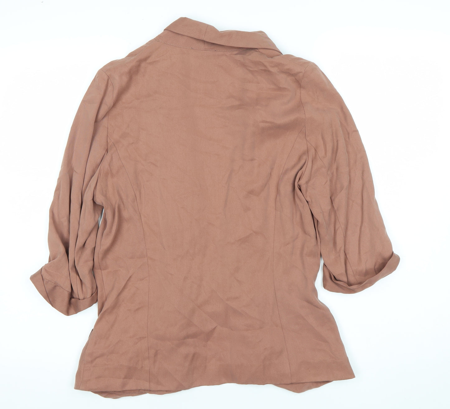 Warehouse Women's Brown Size 14 Lightweight Shawl Lapel Blazer