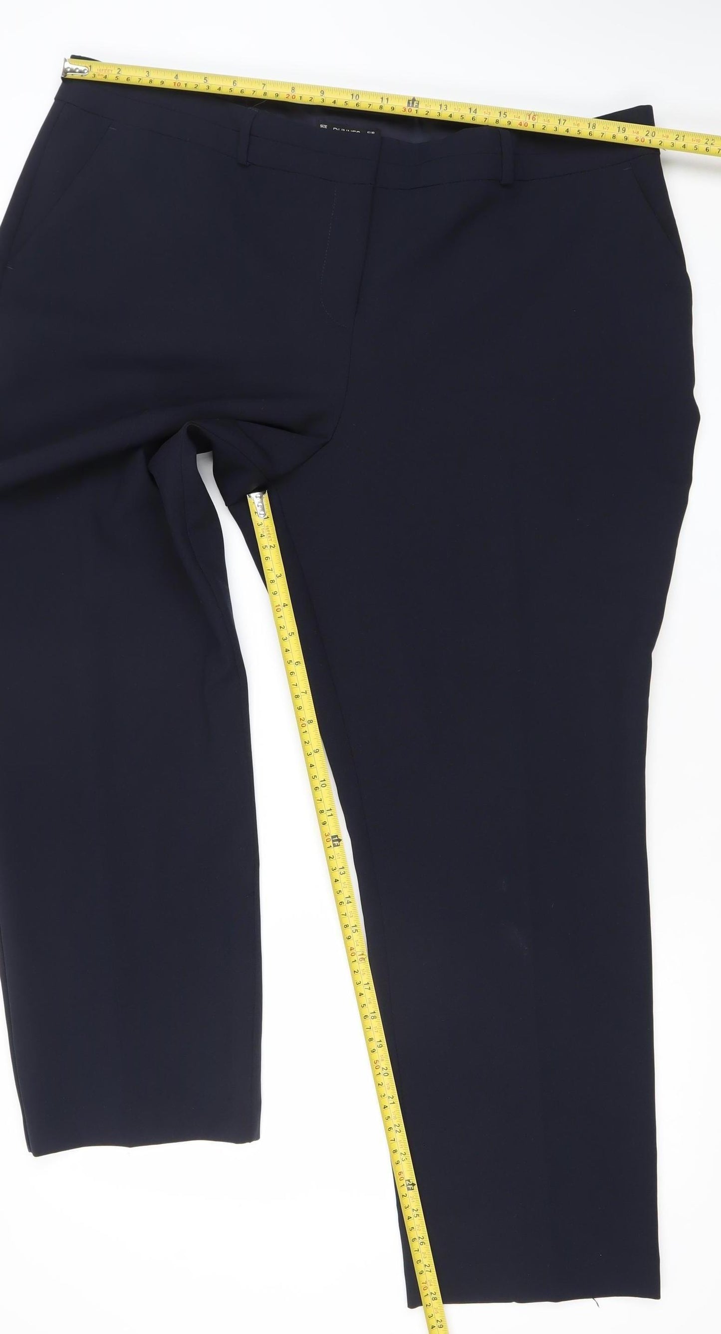 Dunnes Women’s Navy Blue Polyester Trousers Size 20 Classic Fit