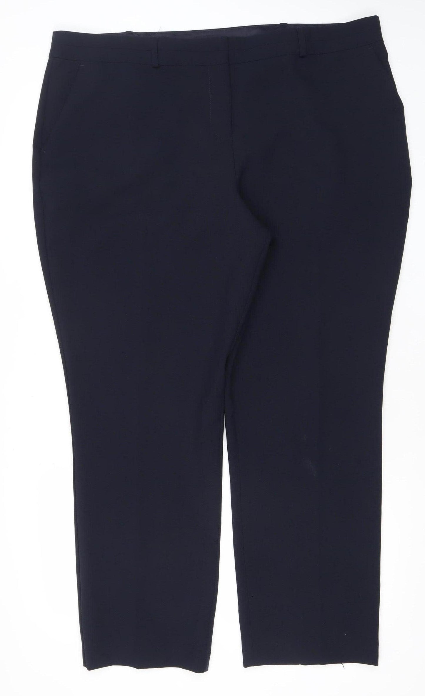 Dunnes Women’s Navy Blue Polyester Trousers Size 20 Classic Fit