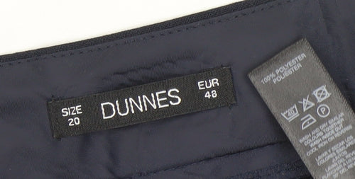 Dunnes Women’s Navy Blue Polyester Trousers Size 20 Classic Fit