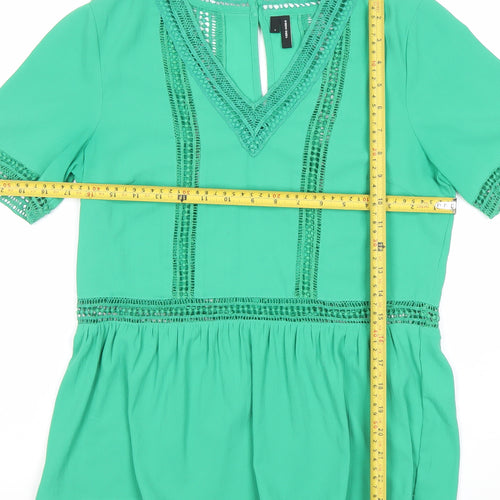 Vero Moda Women's Green Short Sleeve Tunic Blouse Size S