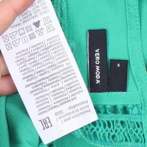 Vero Moda Women's Green Short Sleeve Tunic Blouse Size S