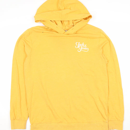 Jack & Jones Men's Yellow Pullover Hoodie Size L