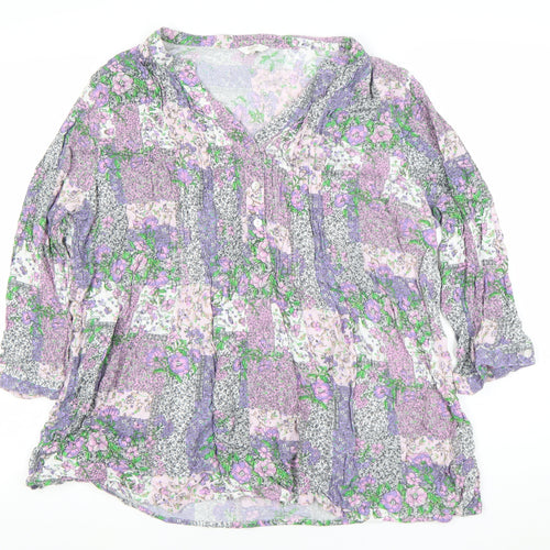 Colson Women’s Multicoloured Floral Tunic Blouse Size 22 3/4 Sleeve Viscose