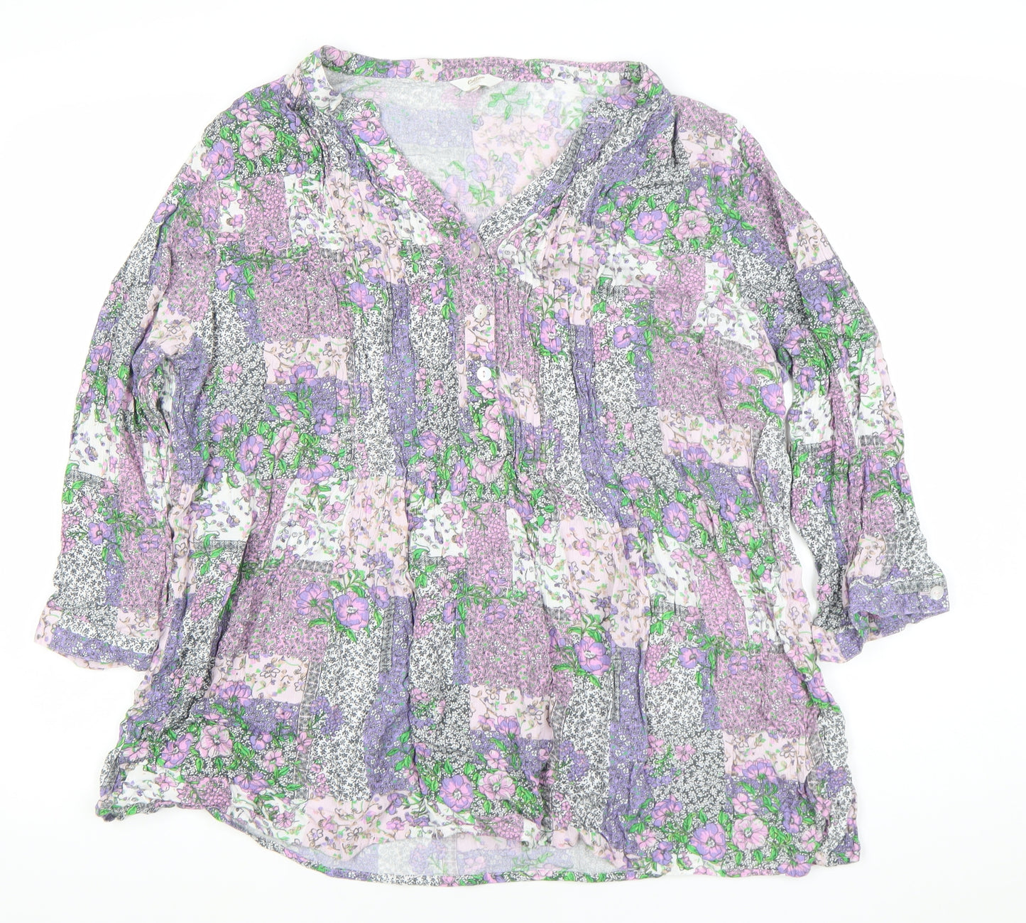 Colson Women’s Multicoloured Floral Tunic Blouse Size 22 3/4 Sleeve Viscose