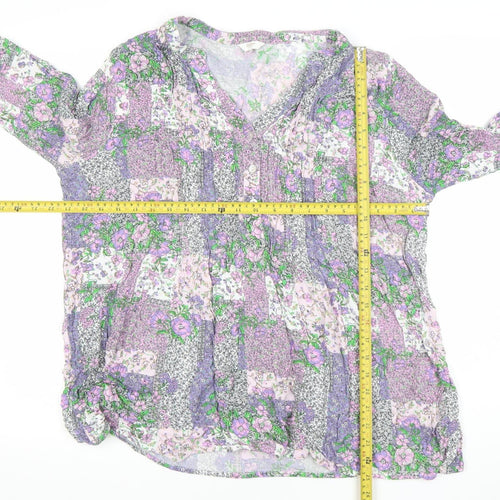Colson Women’s Multicoloured Floral Tunic Blouse Size 22 3/4 Sleeve Viscose