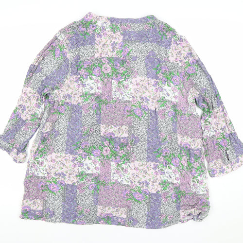 Colson Women’s Multicoloured Floral Tunic Blouse Size 22 3/4 Sleeve Viscose