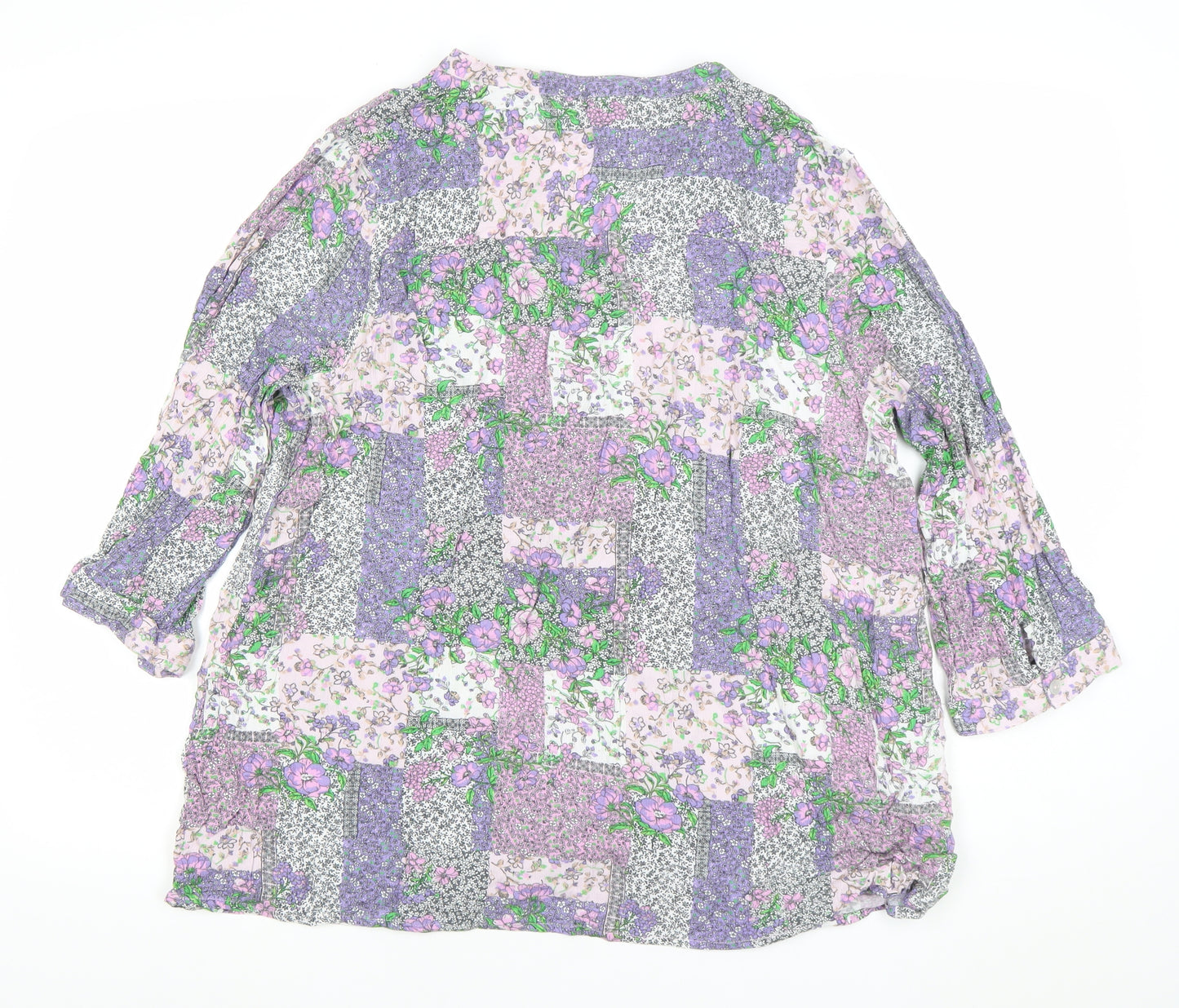 Colson Women’s Multicoloured Floral Tunic Blouse Size 22 3/4 Sleeve Viscose