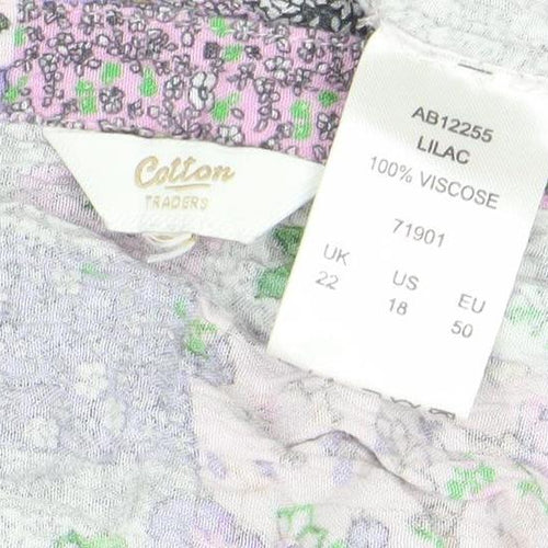 Colson Women’s Multicoloured Floral Tunic Blouse Size 22 3/4 Sleeve Viscose