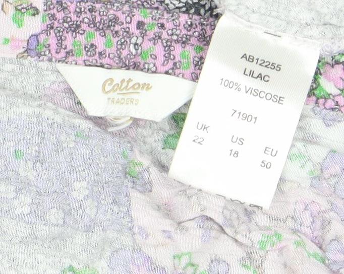 Colson Women’s Multicoloured Floral Tunic Blouse Size 22 3/4 Sleeve Viscose