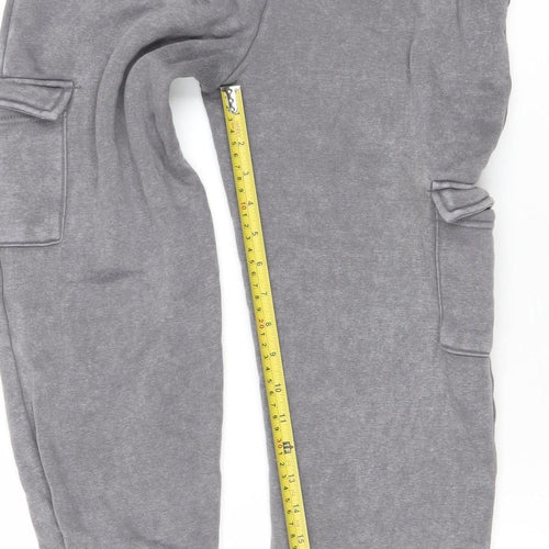 Disney Stitch Boys Grey Joggers 11-12 Years Elastic Waist Fleece Sweatpants