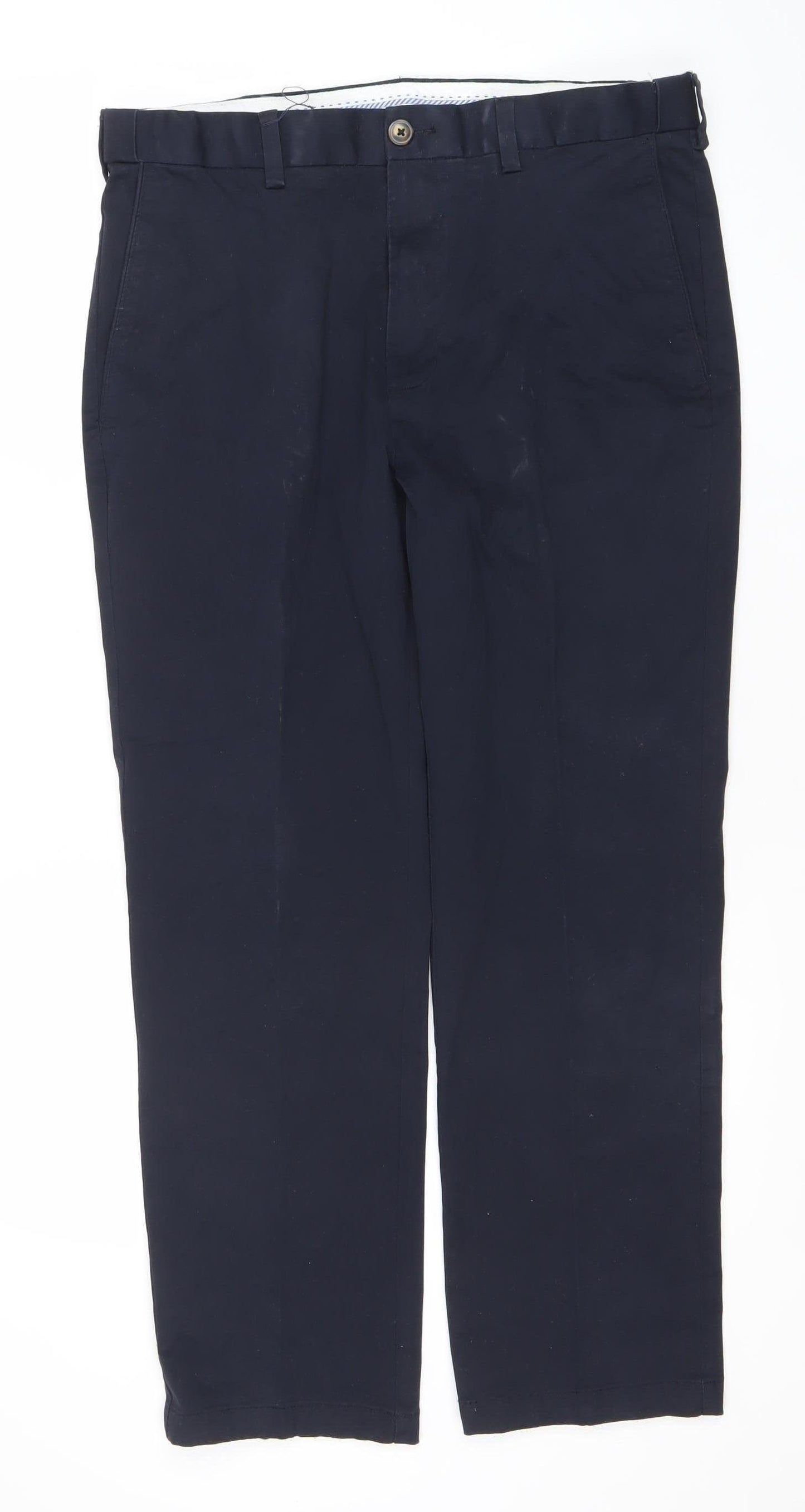Dunnes Stores Men's Blue 34R Chino Trousers Cotton Blend