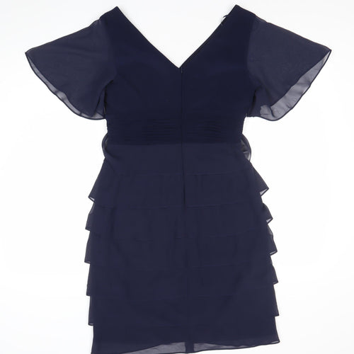 La Nouvelle Renaissance Women's Navy Knee Length V-Neck Bodycon Dress Size 10