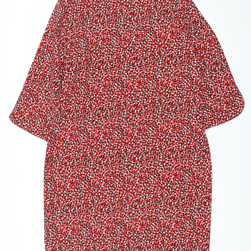 Marks and Spencer Women’s Red Abstract Shift Dress Size 12 3/4 Sleeve