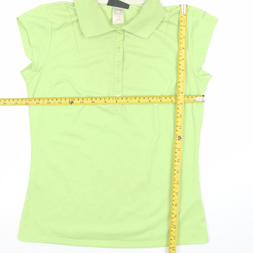 Oxylane Women's Green XS Polo Shirt Short Sleeve Lightweight Polyester