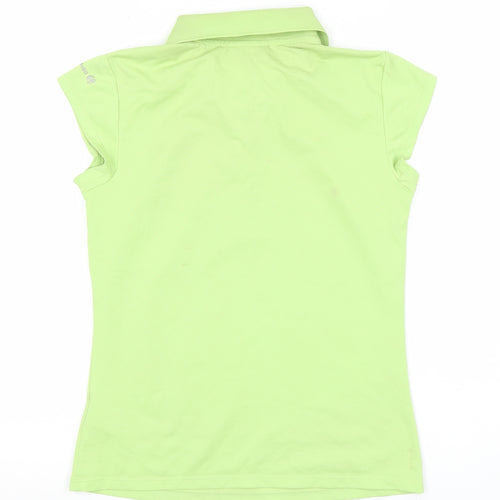 Oxylane Women's Green XS Polo Shirt Short Sleeve Lightweight Polyester