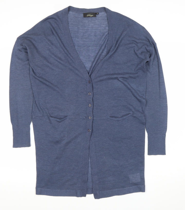 Rage Women’s Blue V-Neck Long Sleeve Button Cardigan Size M