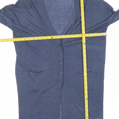 Rage Women’s Blue V-Neck Long Sleeve Button Cardigan Size M