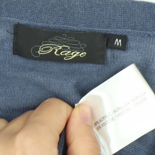 Rage Women’s Blue V-Neck Long Sleeve Button Cardigan Size M