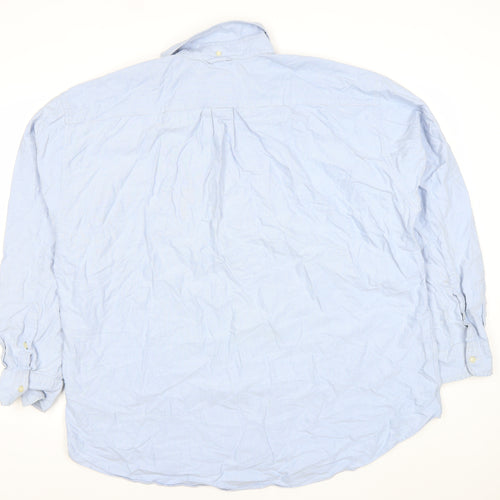 Tommy Hilfiger Men's Blue 2XL Button-Down Cotton Formal Shirt