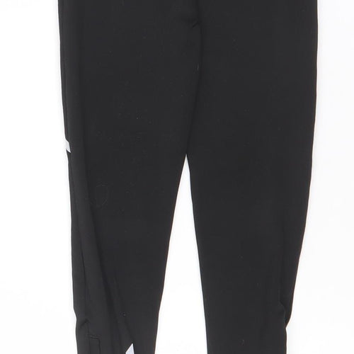 Kalenji Girls Black Running Leggings 8-9 Years Reflective Zip Pocket