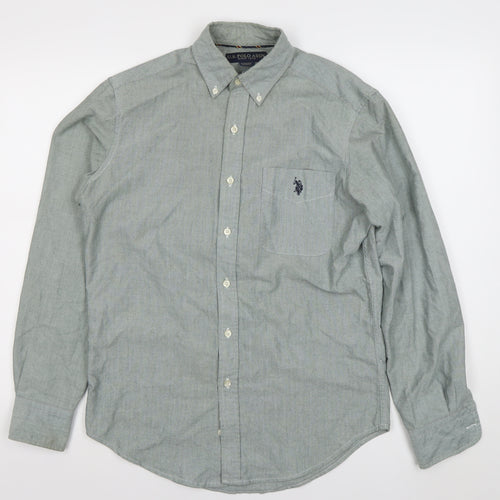 U.S. Polo Assn. Men's Grey Button-Down Long Sleeve Oxford Shirt Size S