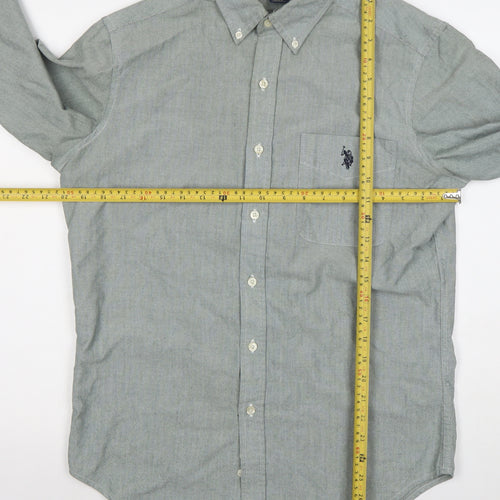 U.S. Polo Assn. Men's Grey Button-Down Long Sleeve Oxford Shirt Size S